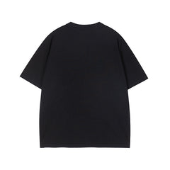 Camisas Vintage Hombre Embroidered Crew Neck Short Sleeve T-Shirt