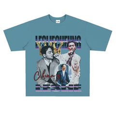 Film Star T Shirt Loose Heavy Retro Street Cotton American T-shirt Men and Women