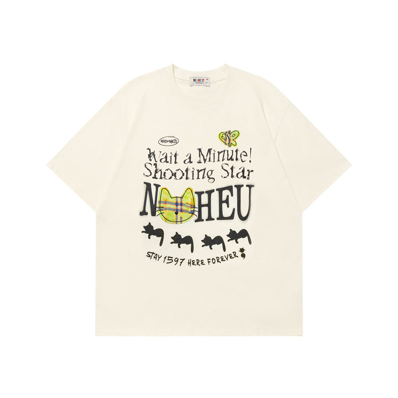 Ellie Seattle Shirt Cartoon Crew Neck Print Short Sleeve Cotton T-Shirt