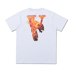 Juice WRLD T Shirt Vlone & Juice WRLD Flame Skull Hip Hop Rap T-shirt