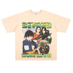 Film Star T Shirt Rock beyond Band Printed Loose Retro Cotton T-shirt for Men and Women
