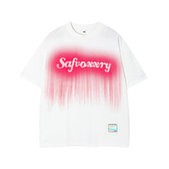 Camisas Vintage Hombre Short Sleeve T-Shirt Loose Graffiti Print Top