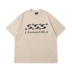 Camisas Vintage Hombre Vintage Alphabet Print Short Sleeve T-Shirt