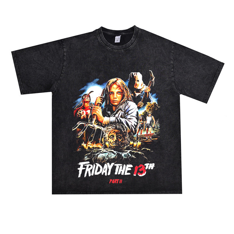 Film Star T Shirt Old Movie Black Friday Cotton Loose Nostalgic Short Sleeve Printed T-shirt