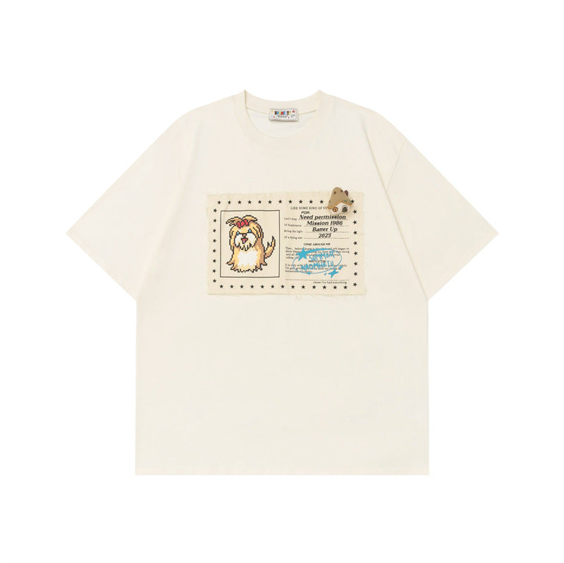 Ellie Seattle Shirt Summer Loose Wash Old Half Sleeve T-Shirt