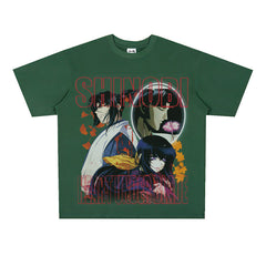 Film Star T Shirt Cartoon Anime Movie Jia He Fa Ren Post Loose Retro Street Cotton T-shirt