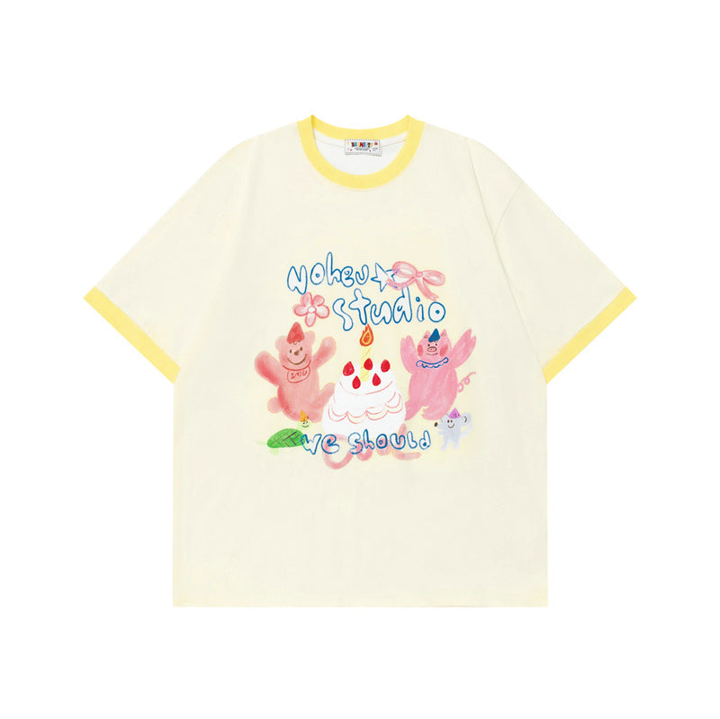 Ellie Seattle Shirt Summer Loose Crew Neck Short Sleeve T-Shirt