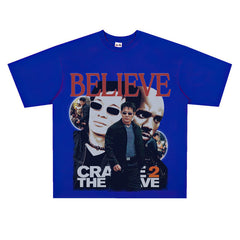 Film Star T Shirt Hong Kong Film Cradle to the Grave Loose Retro Street Cotton T-shirt Men and Women