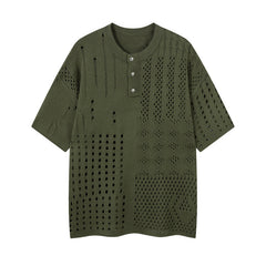 80s Casual Classics Shirts Hollow Knitted Sweater Loose Top