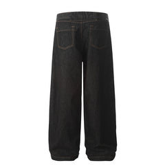 American Men Jeans Wide Leg Straight Jeans Vintage Loose Casual