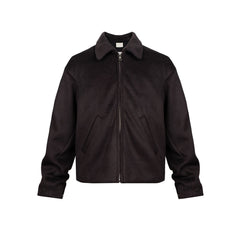 Men Jacket Splicing Design Neutral Woolen Unisex Short Jacket