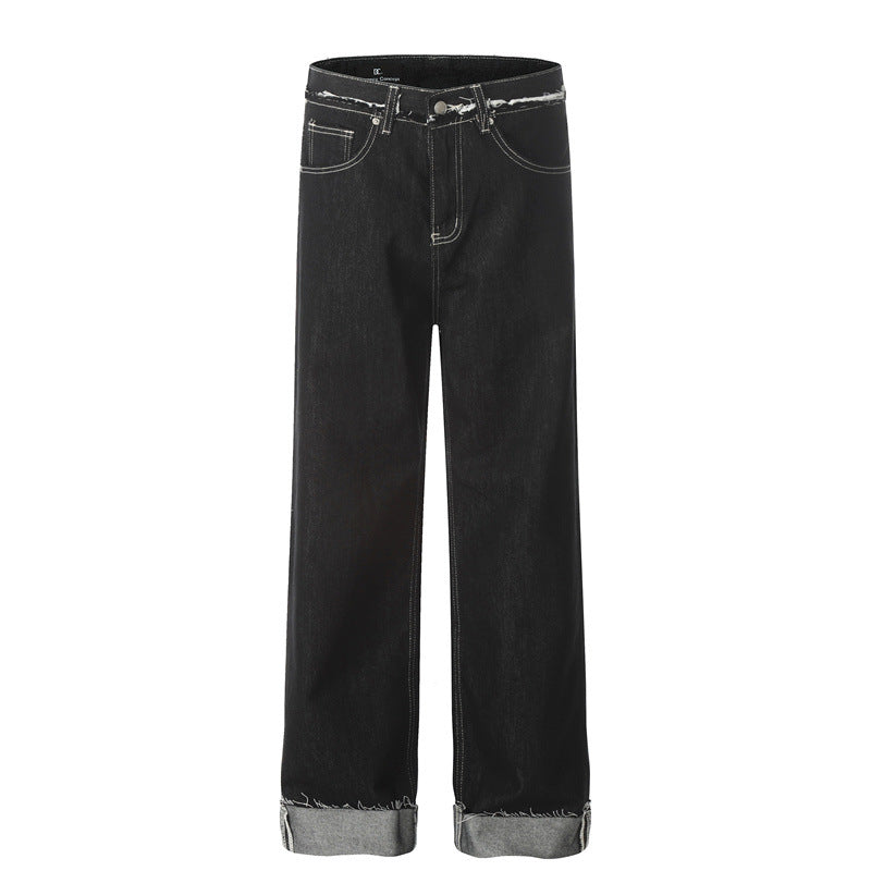 American Men Jeans Loose Straight Jeans Men's and Women's Casual Pants