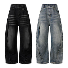 American Mens Jeans Retro Jeans Casual Tooling Jeans