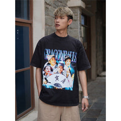 Film Star T Shirt Funny Stephen Chow Movie Short Sleeve Loose Retro T-shirt