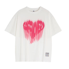 Camisas Vintage Hombre Vintage Love Foam Graffiti Short Sleeve T-Shirt