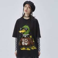 Men T Shirts Hand Painted Oil Painting Green Head