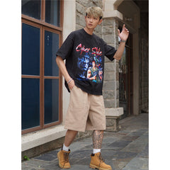 Film Star T Shirt Cotton Short Sleeve Loose Retro American Design T-shirt Men