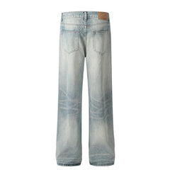 American Mens Jeans Vintage Washed Old Jeans