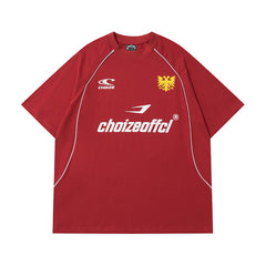 Camisas Vintage Hombre Alphabet Print Short Sleeve T-Shirt