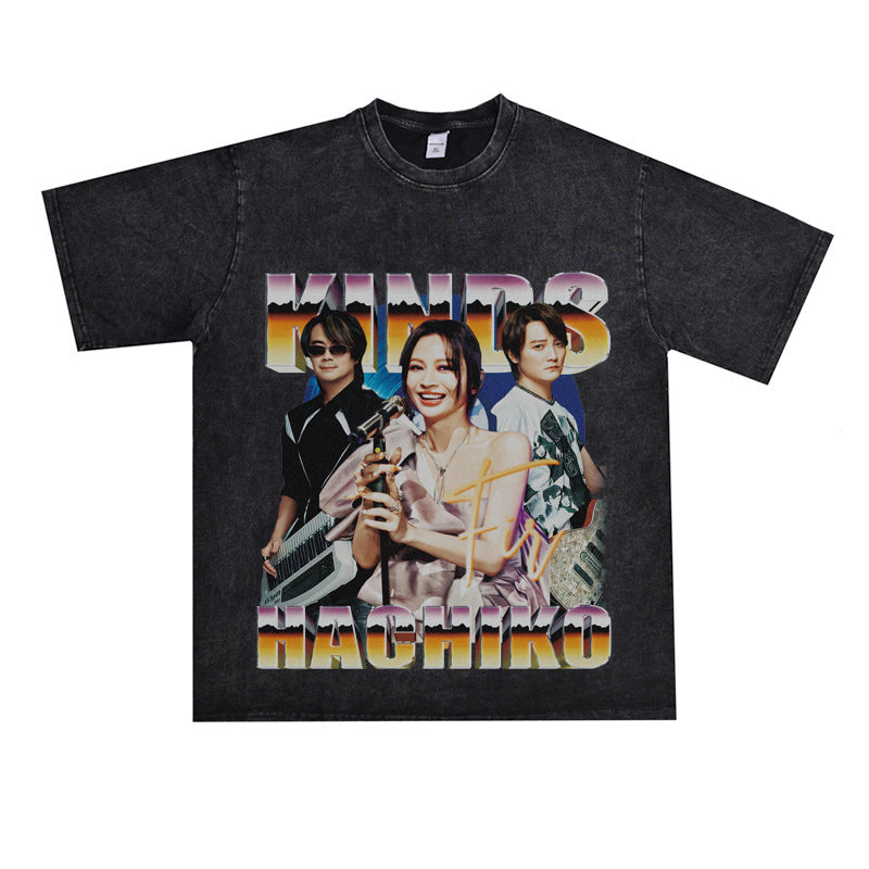 Film Star T Shirt National Fashion Rock Flyer Band Poster Commemorative Loose Street Cotton T-shirt