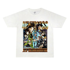 Film Star T Shirt Washed Old Print Short Sleeve Loose T-shirt