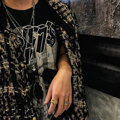 Chrome Heart Ring Cross Trend