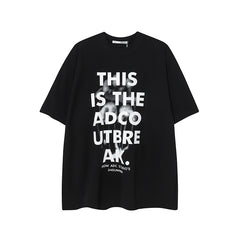 Camisas Vintage Hombre Vintage Letter Cleanfit Loose Short Sleeve T-Shirt