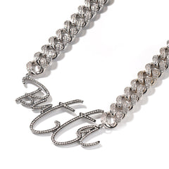 Jewelry Zircon Cuban Chain Letter Pendant Custom Necklace Alphabet Pieces Word Up St. Valentine's