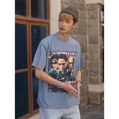 Film Star T Shirt Personalized Cotton Short Sleeve Loose American Retro Design T-shirt