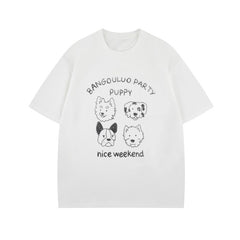 Ellie Seattle Shirt Cartoon Dog Print Short Sleeve T-Shirt