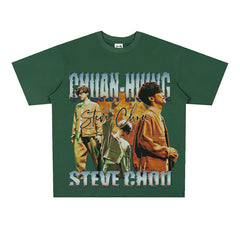 Film Star T Shirt Printed Loose Retro Street Cotton American T-shirt