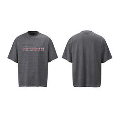 80s Casual Classics Shirts Hip-Hop Alphabet Print Crew Neck Short Sleeve Top