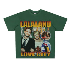 Film Star T Shirt Loose Retro Street Cotton American T-shirt Men and Women