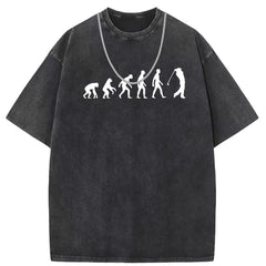 Men T Shirts Pure cotton round neck short-sleeved T-shirt women's washed and old