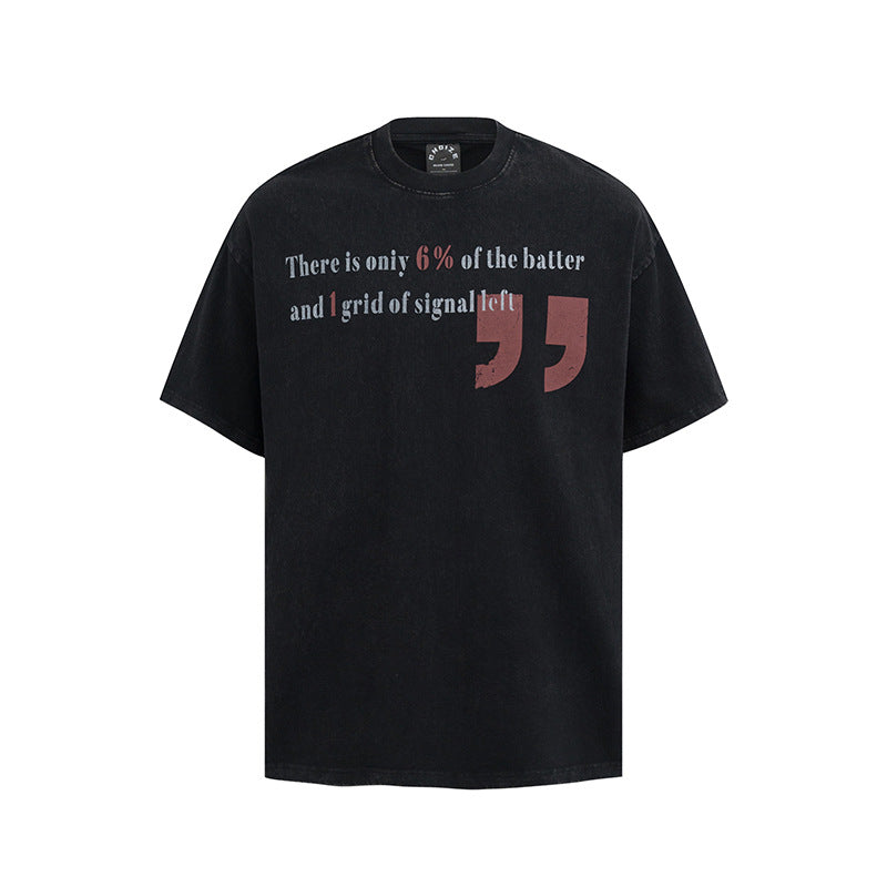 Camisas Vintage Hombre Vintage Slogan Print Short Sleeve T-Shirt