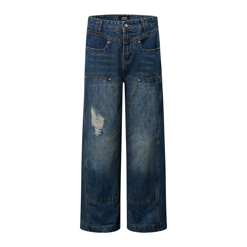 American Mens Jeans Retro Loose Jeans