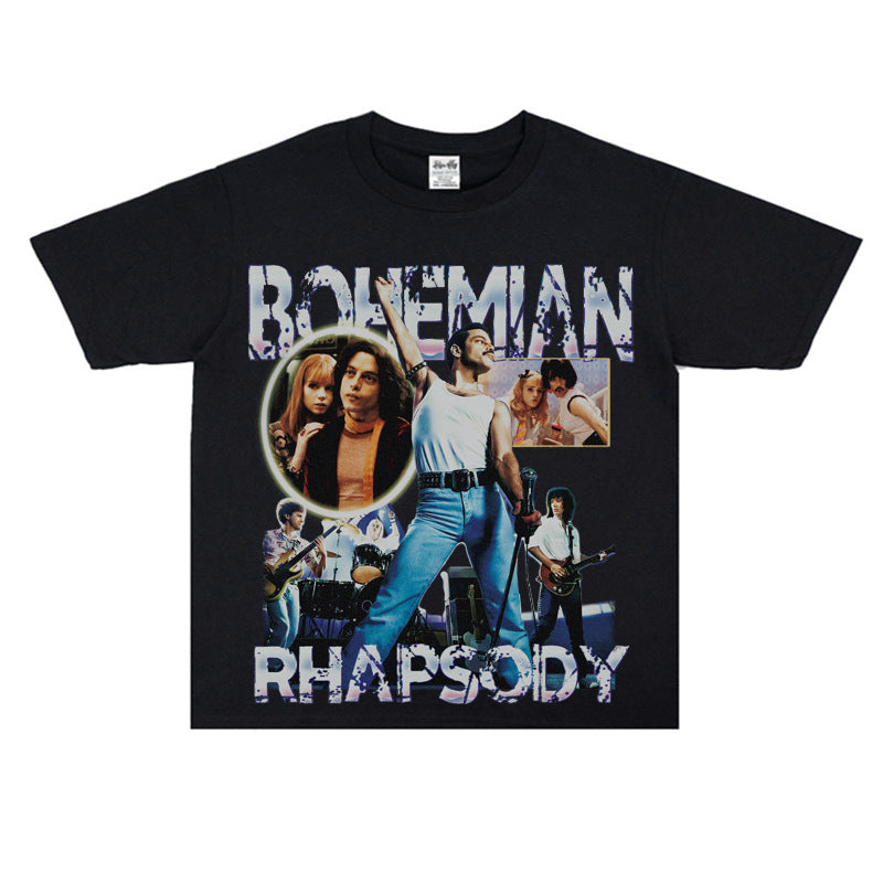 Film Star T Shirt Retro Street Cotton American T-shirt