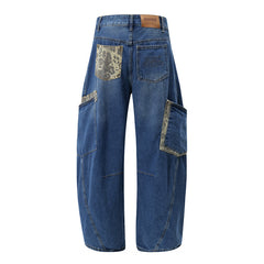 American Mens Jeans Embroidered Wide Leg Pants