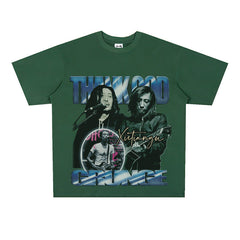 Film Star T Shirt Loose Weight Retro Street Cotton T-shirt