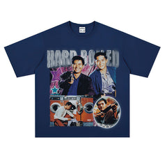 Film Star T Shirt Short Sleeve Retro American Street T-shirt for Men and Women