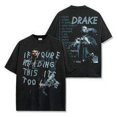 Drake T Shirts Printed Short Sleeve T-Shirt Hooded
