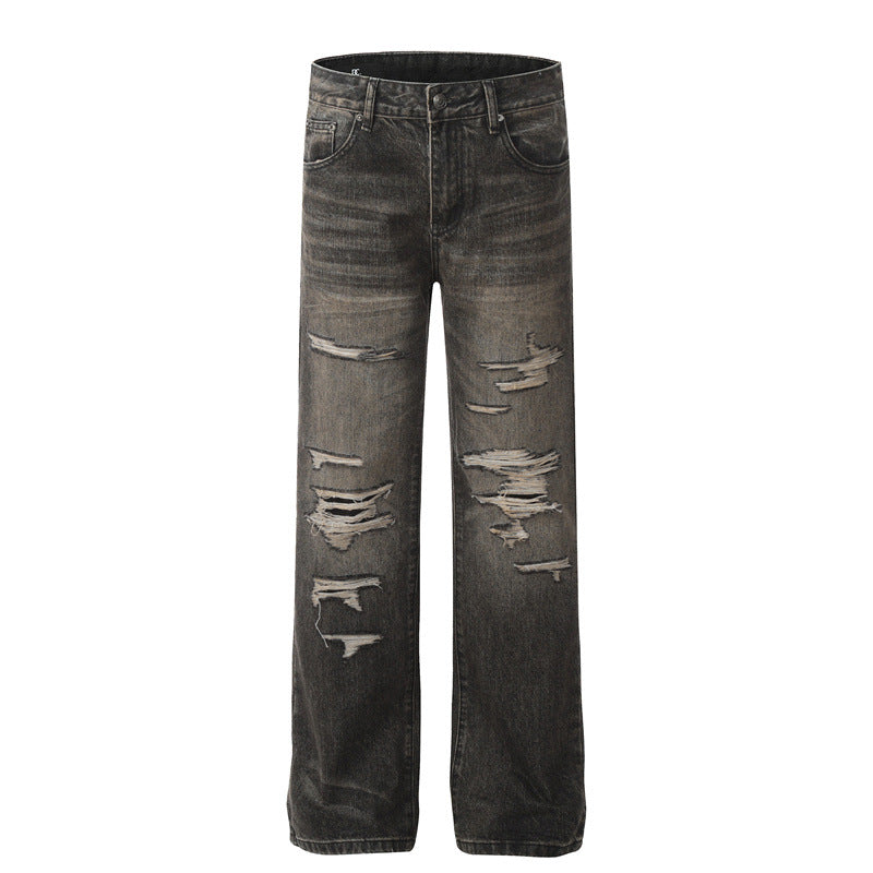 American Mens Jeans Washed Old Jeans