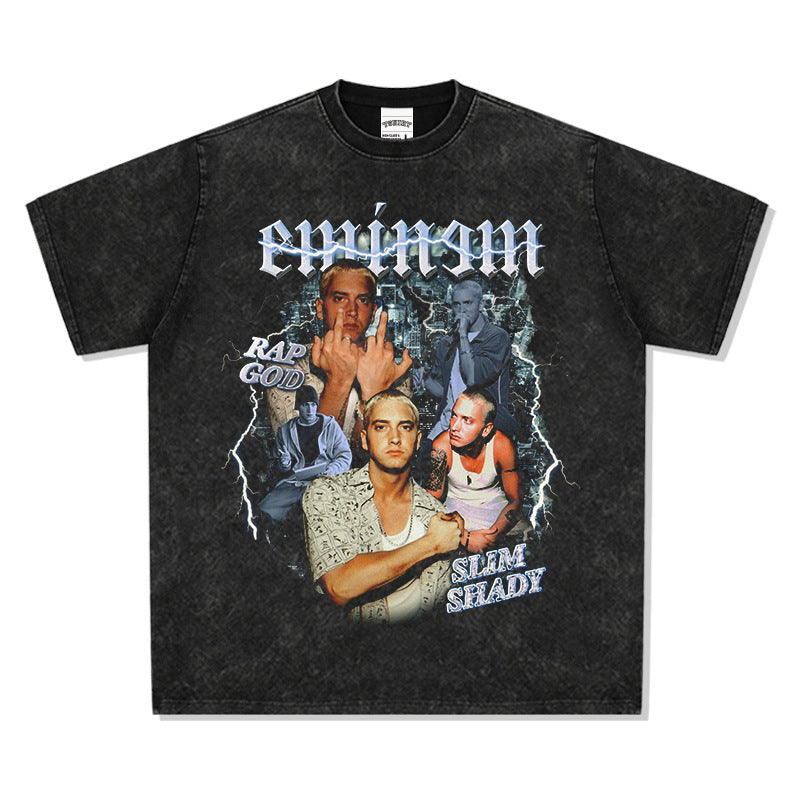 Detroit Eminem T Shirt Detroit Eminem Printed Short Sleeve Cotton Heavy Loose