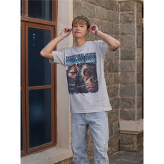 Film Star T Shirt Movie Rise of the Planet of the Apes Pure Cotton Loose Short Sleeve American Retro Trendy T-shirt Men