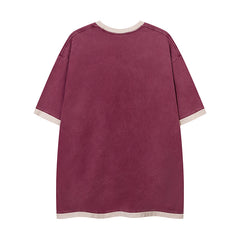 Camisas Vintage Hombre Figure Pattern Crew Neck Short Sleeve T-Shirt