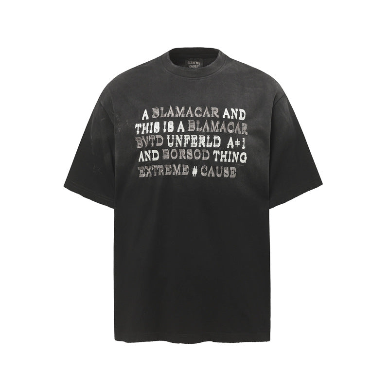 80s Casual Classics Shirts Crack Spray Painted Short Sleeve T-Shirt Loose Casual Top