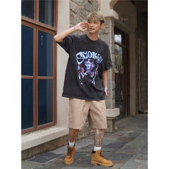 Film Star T Shirt Cotton Short Sleeve Loose round Neck Retro Design T-shirt