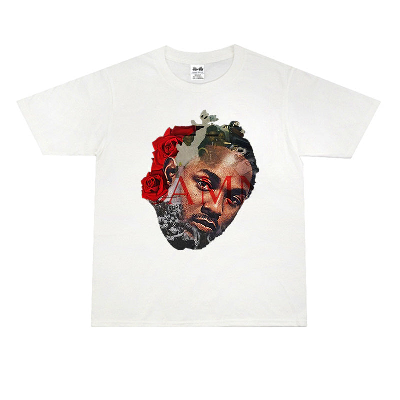 Kendrick Lamar T-Shirts Tide Brand Rap Kendrick Lamar Hip Hop Cotton T-Shirt
