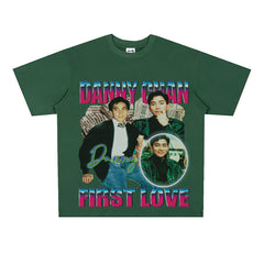 Film Star T Shirt Singer Danny Chan Printed Loose Cotton American T-shirt