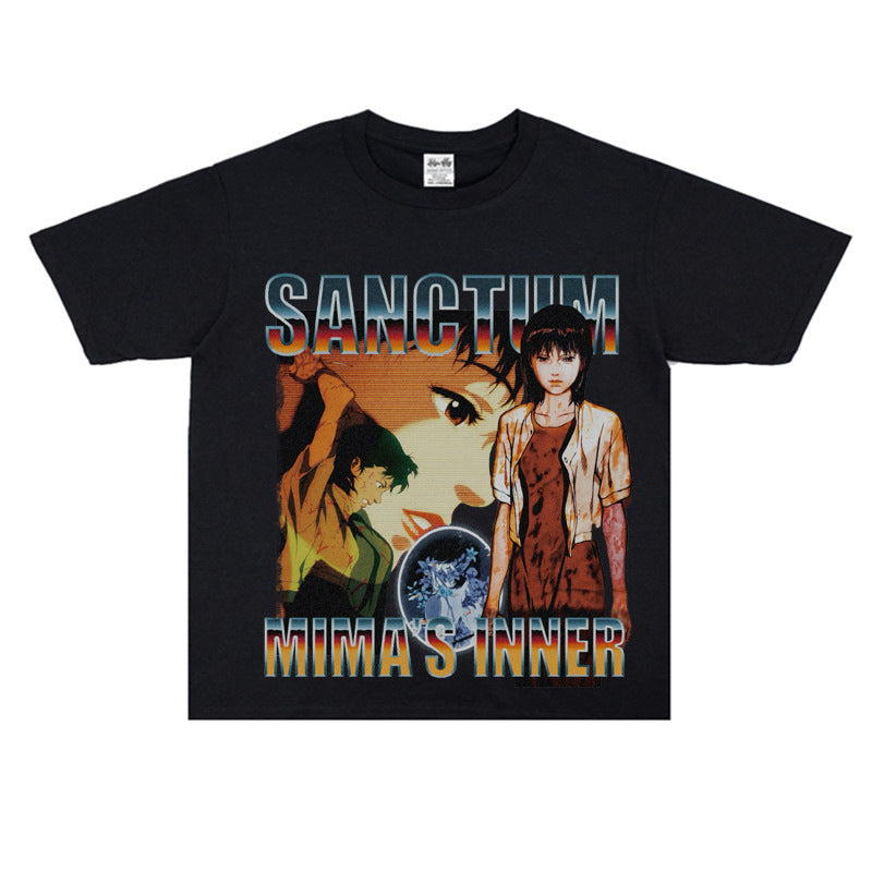 Film Star T Shirt Loose American Retro Street Cotton T-shirt for Men and Women